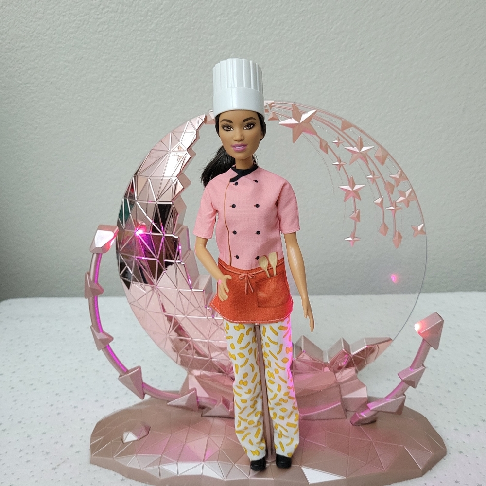 Mattel Barbie Chef Doll with Pink and Orange Outfit.